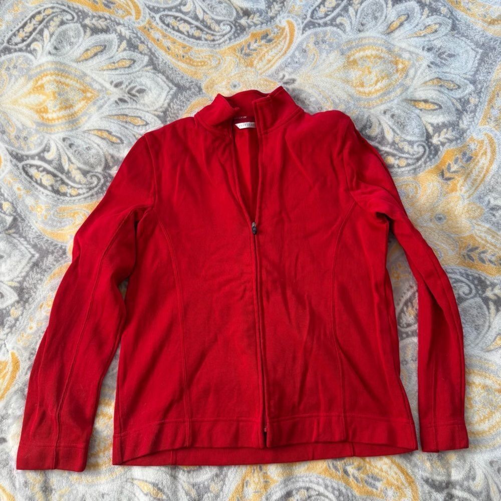 Cutter and buck red zip up sweater size medium